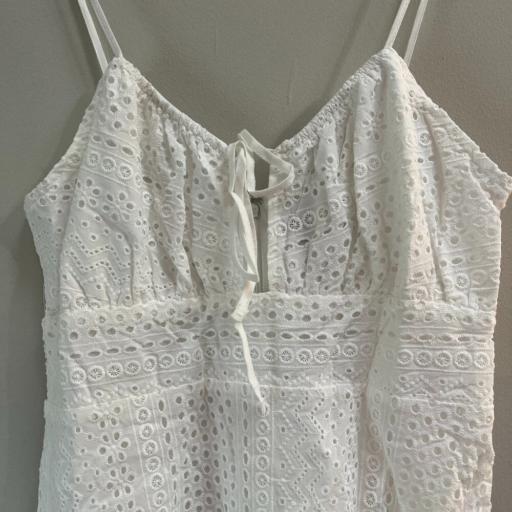 NEW Lulus Adored Aura White Eyelet Embroidered Cutout Midi Dress Small - Picture 5 of 8
